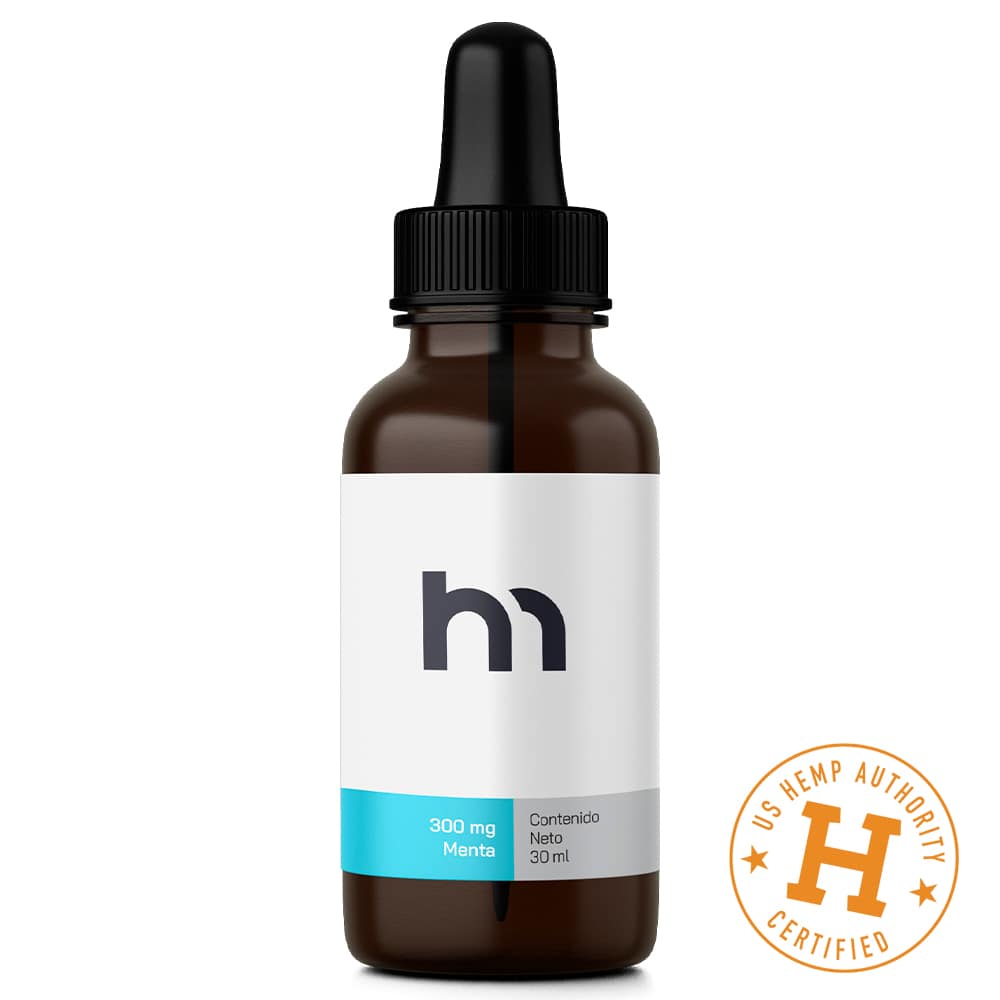 Aceite de cbd wellness con 300mg. 10mg/ml. frasco de 30ml. aceite vegetal con extracto de cannabis sativa l (cañamo) sin thc sabor menta