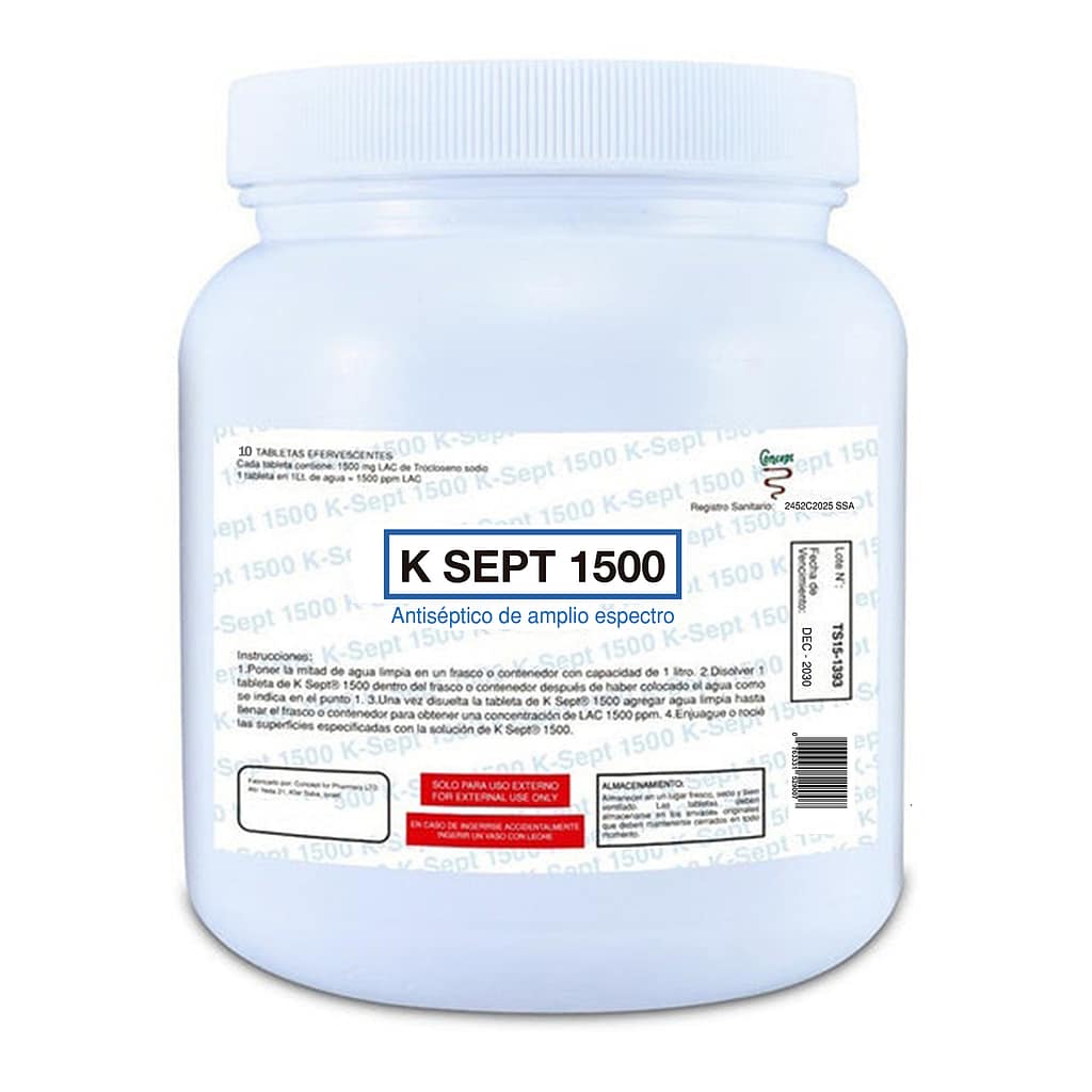 Nadcc Structure K Sept 1500 ppm trocloseno de sodio nadcc bote con 10 tabletas - Linne ...