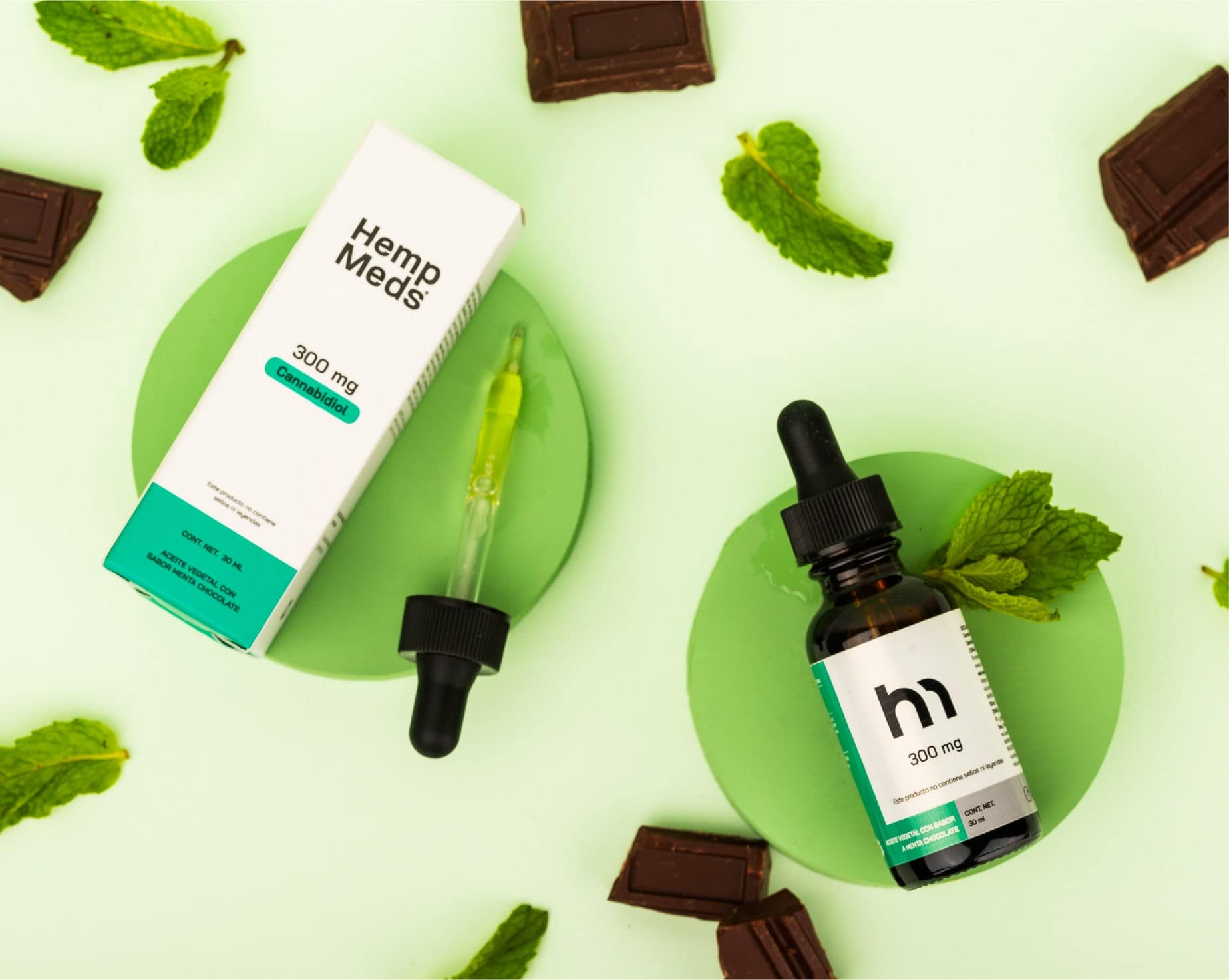 Aceite de cbd wellness con 300mg. 10mg/ml. frasco de 30ml. aceite vegetal con extracto de cannabis sativa l (cañamo) sin thc sabor menta- chocolate - Image 4