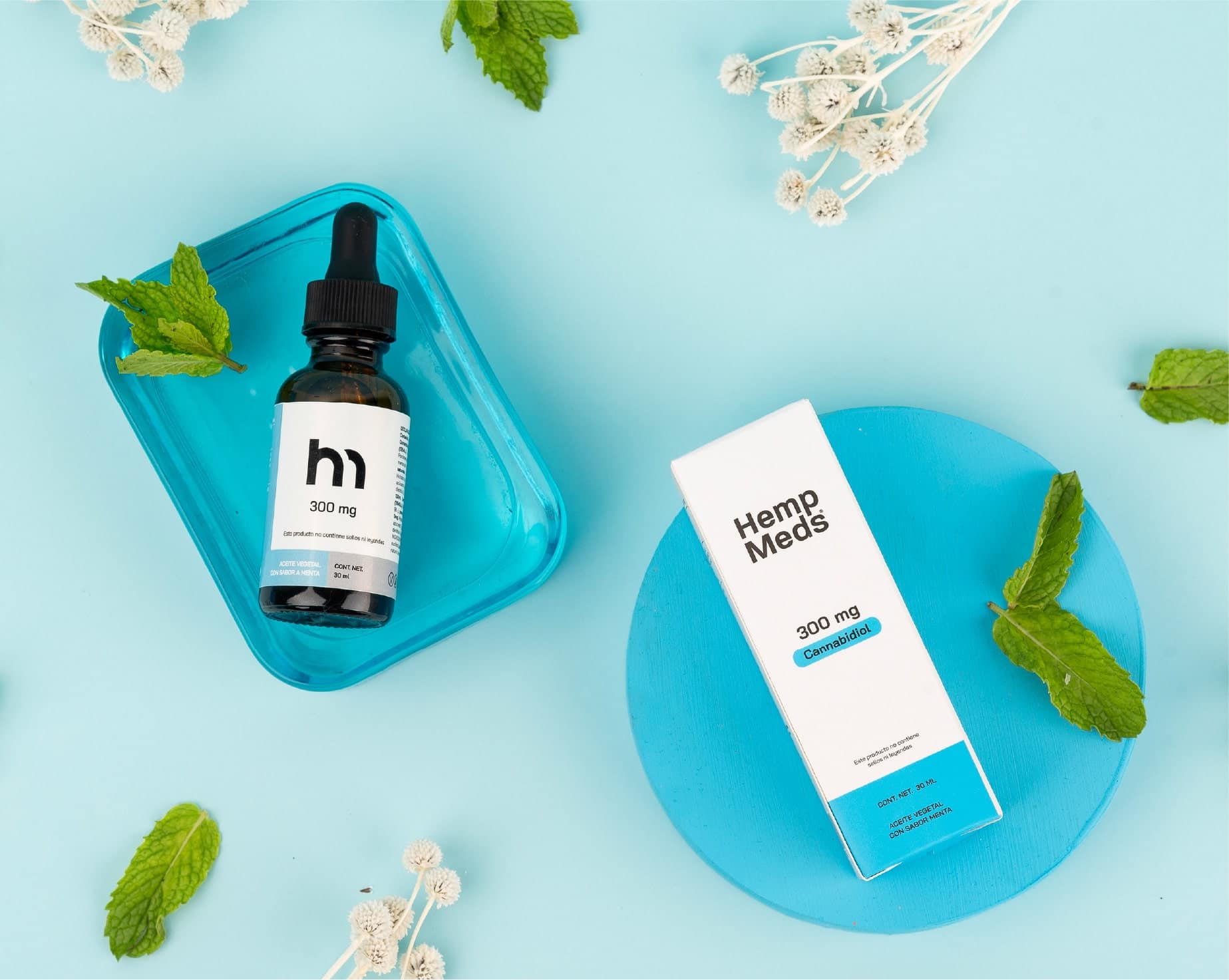 Aceite de cbd wellness con 300mg. 10mg/ml. frasco de 30ml. aceite vegetal con extracto de cannabis sativa l (cañamo) sin thc sabor menta - Image 2