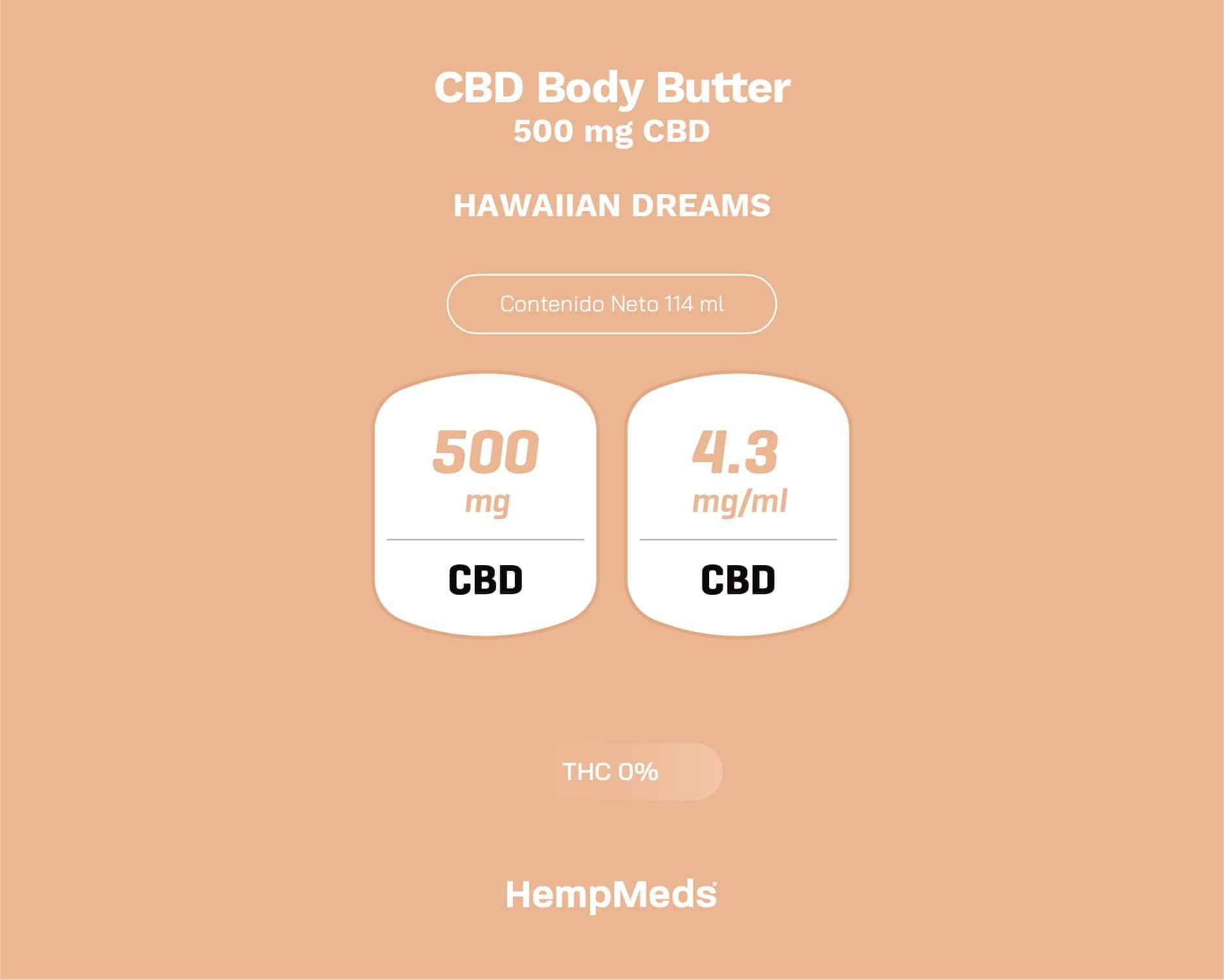 Crema de cbd body butter sueño de hawái 500mg (4oz) - Image 3