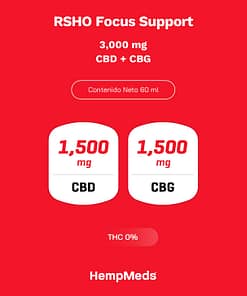 Alternative view of Rsho Fs (Focus Support) 3000mg. 50mg/ml. de cbd + cbg frasco de 60ml. aceite vegetal con extracto de cannabis sativa l (cañamo) sin thc.