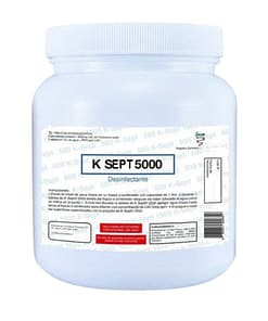 Alternative view of K Sept 5000 ppm Trocloseno de Sodio NaDCC bote con 10 Tabletas efervescentes
