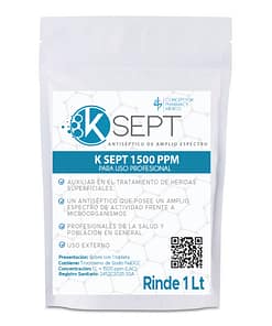 K Sept 1500 ppm Trocloseno de Sodio NaDCC sobre con 1 tableta efervescente para 1 litro