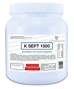 Alternative view of K Sept 1500 ppm trocloseno de sodio nadcc tableta efervescente, en 1 litro de agua para obtener 1500 ppm de cloro latente activo (lac). envase con 200 tabletas. clave del imss 350.286.0442.00.00