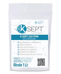 K Sept 250 ppm Trocloseno de Sodio NaDCC sobre con 1 tableta efervescente para 1 litro
