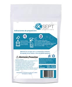 Alternative view of K Sept 250 ppm Trocloseno de Sodio NaDCC sobre con 1 tableta efervescente para 1 litro