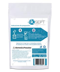 Alternative view of K Sept 750 ppm Trocloseno de Sodio NaDCC sobre con 1 tableta efervescente para 1 litro