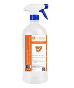 Klor bac 600 PPM Trocloseno de Sodio NaDCC + tensoactivo ( detergente ) Sin colorante bote 1 litro con sobre de 2 gramos en polvo granulado