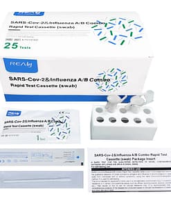 Prueba rápida de antígeno autodiagnóstico sars-cov-2 & influenza a/b combo realy tech 25 test