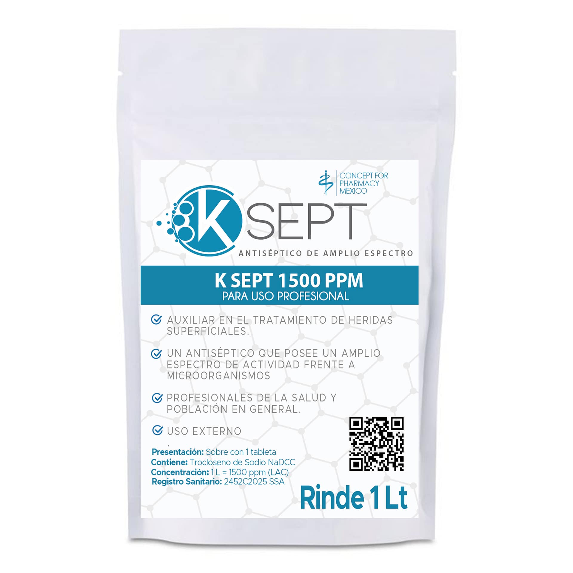 Nadcc Structure K Sept 1500 ppm Trocloseno de Sodio NaDCC sobre con 1 tableta ...